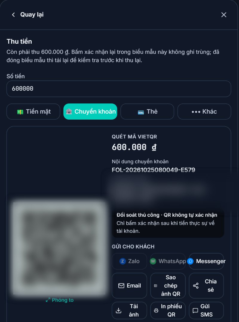 Đồng nào ra đồng đó, tiền về đúng túi — ảnh màn thật: mã VietQR đúng số tiền ở quầy
